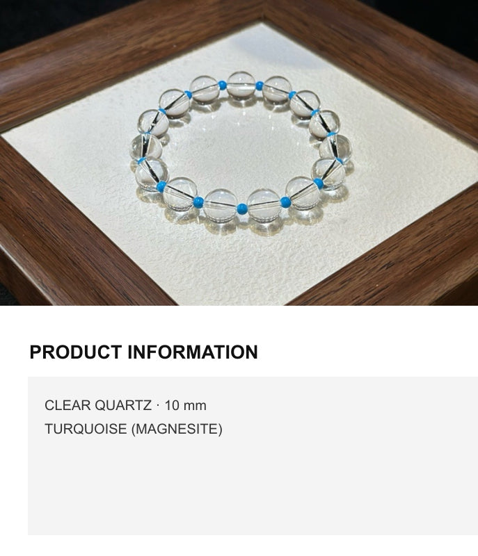 Clear Quartz and Aquamarine Pendant and Bracelet