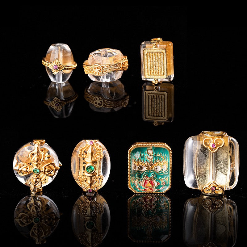 Clear Quartz Single Crystal Bead with Customizable · Z063
