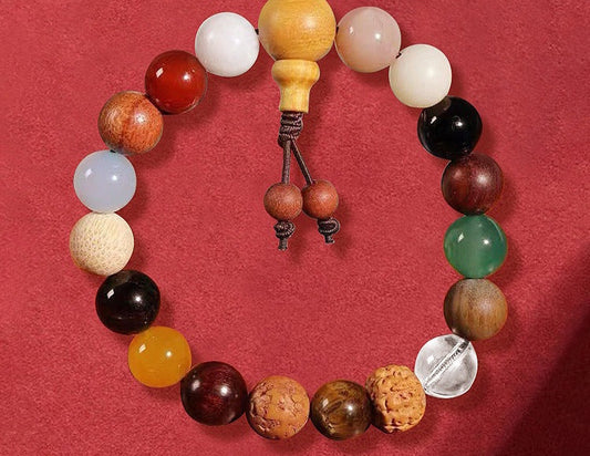 Multicolor 18-Bead Crystal Bracelet