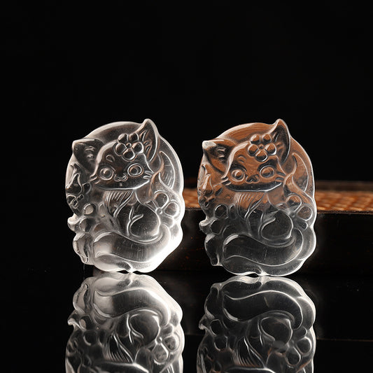 Citrine & Clear Quartz Crystal Accessory with Couple & Customizable · Z070