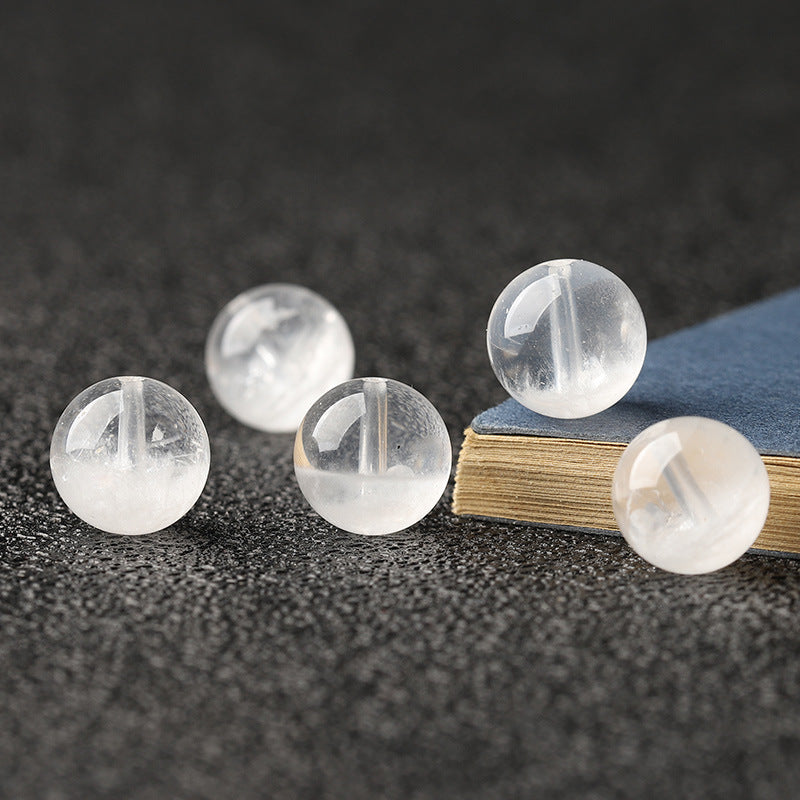 White Phantom Quartz Single Crystal Bead with Customizable · Z081
