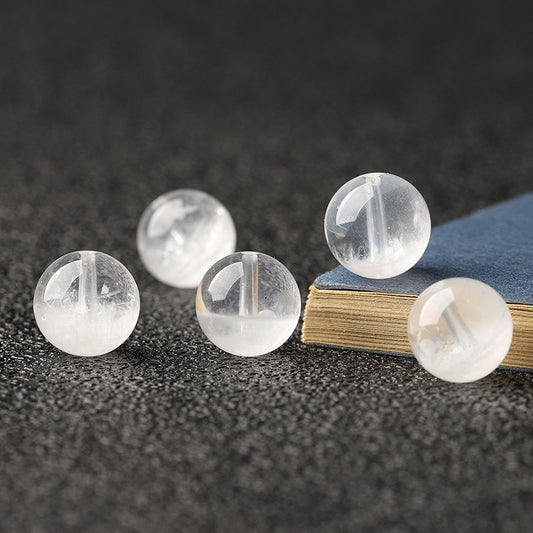 White Phantom Quartz Single Crystal Bead with Customizable · Z081