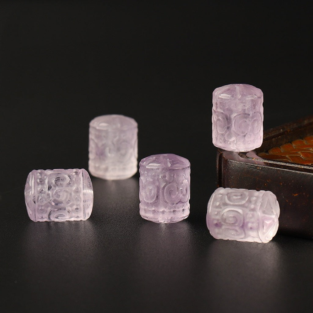 Amethyst Single Crystal Bead with Customizable