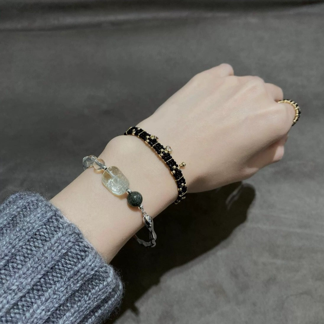 Natural Natural Crystal Bracelet with Pixiu