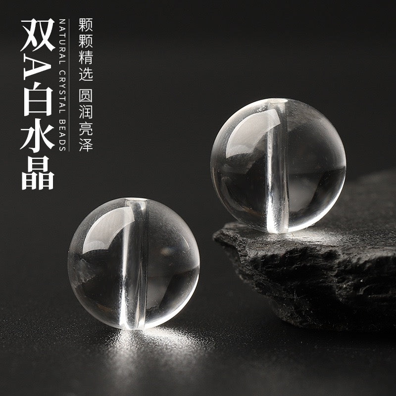 Clear Quartz Single Crystal Bead with Customizable · Z023