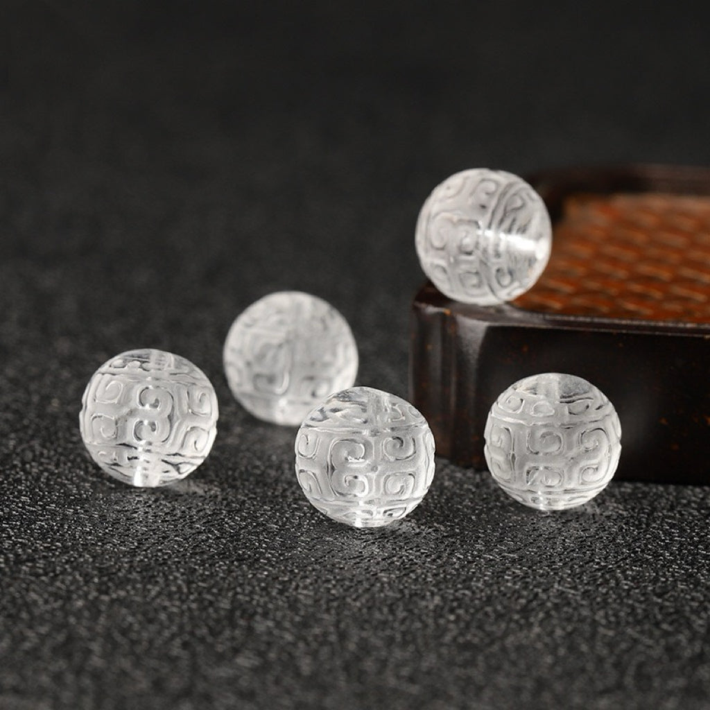 Clear Quartz Single Crystal Bead with Customizable
