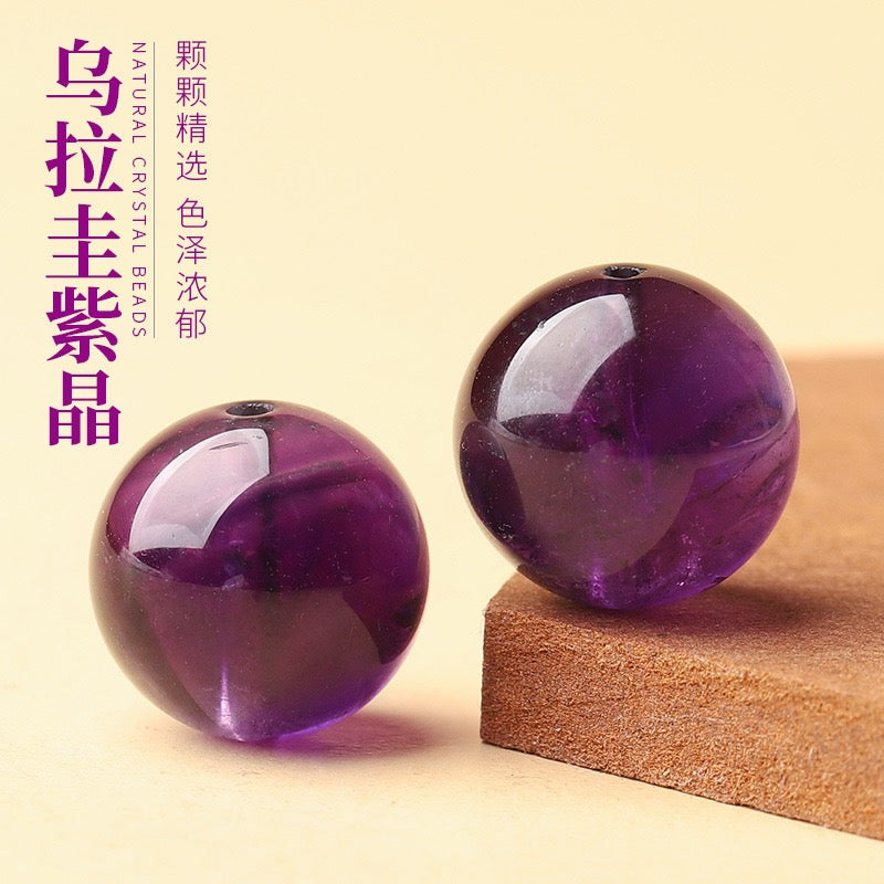 Amethyst Single Crystal Bead with Customizable · Z030