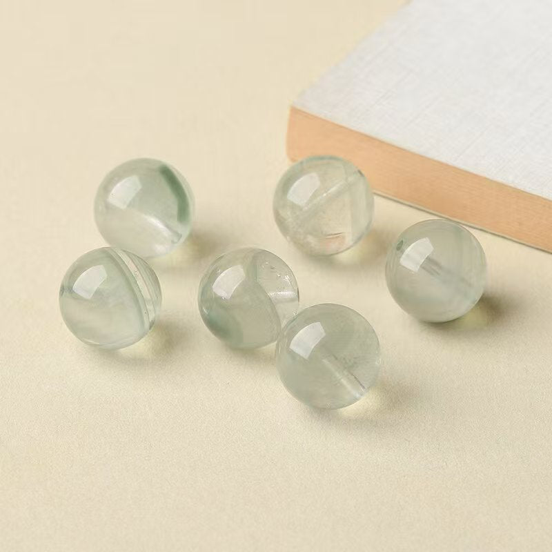 Green Phantom Quartz Single Crystal Bead