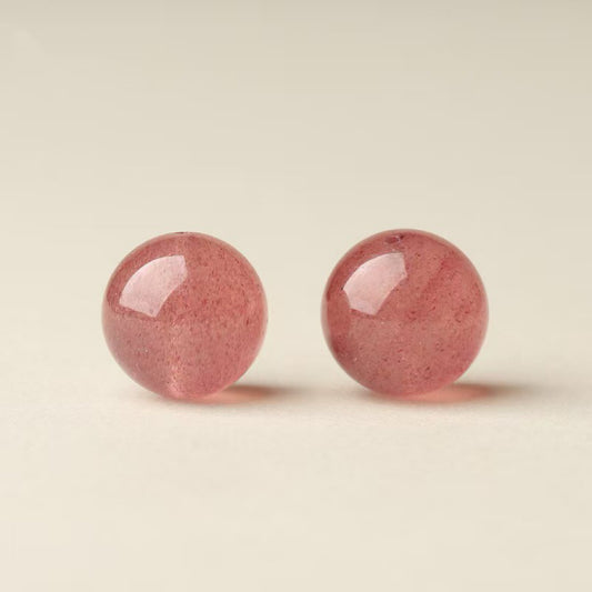 Strawberry Quartz Single Crystal Bead with Customizable · Z025