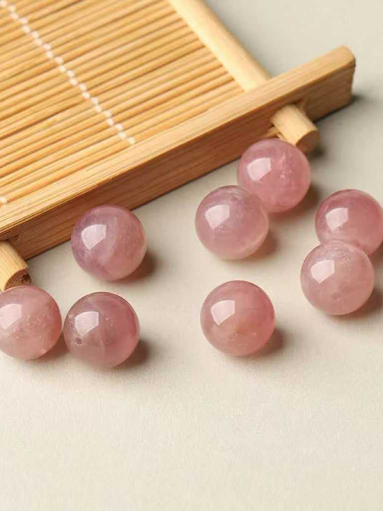 Rose Quartz Single Crystal Bead with Customizable