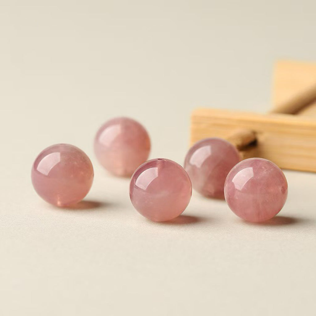 Rose Quartz Single Crystal Bead with Customizable · Z047