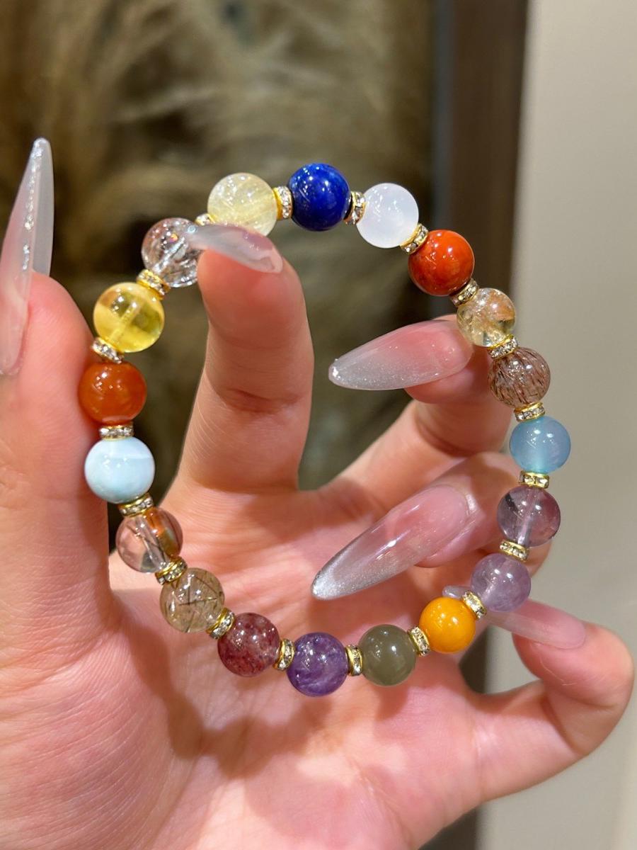 Golden Rutilated Quartz Crystal Bracelet