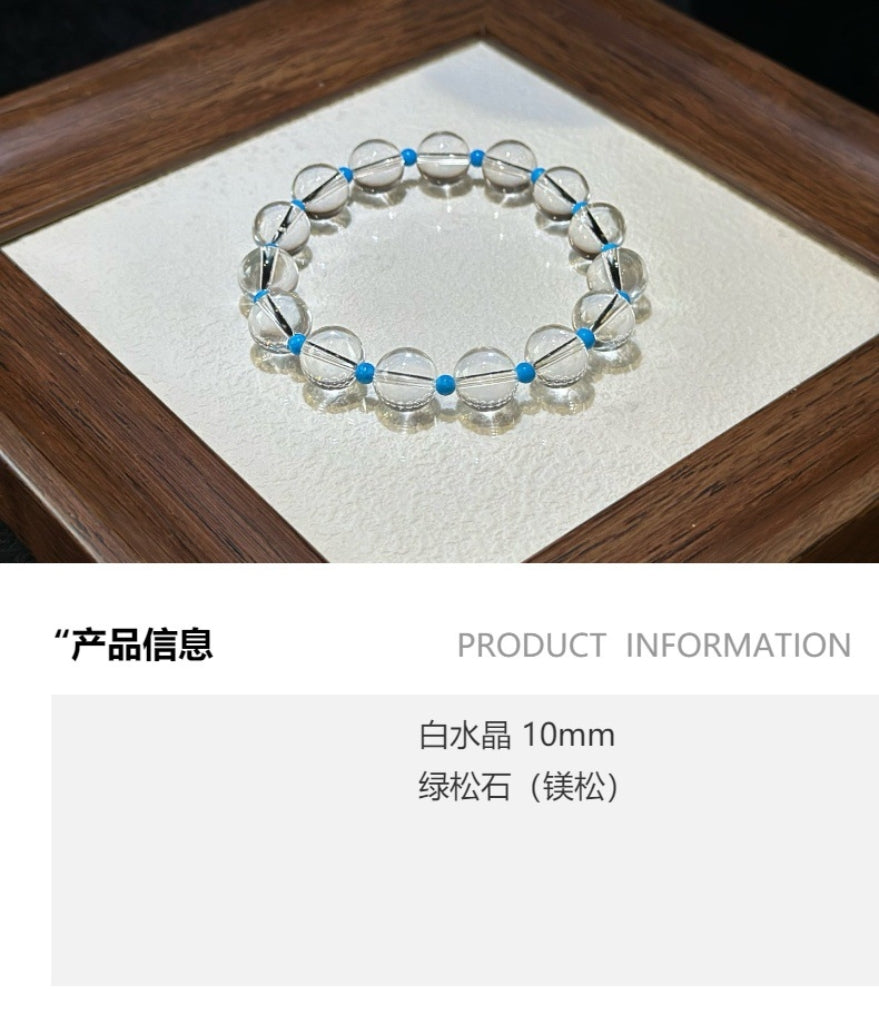 Clear quartz and aquamarine jewelry detail 2