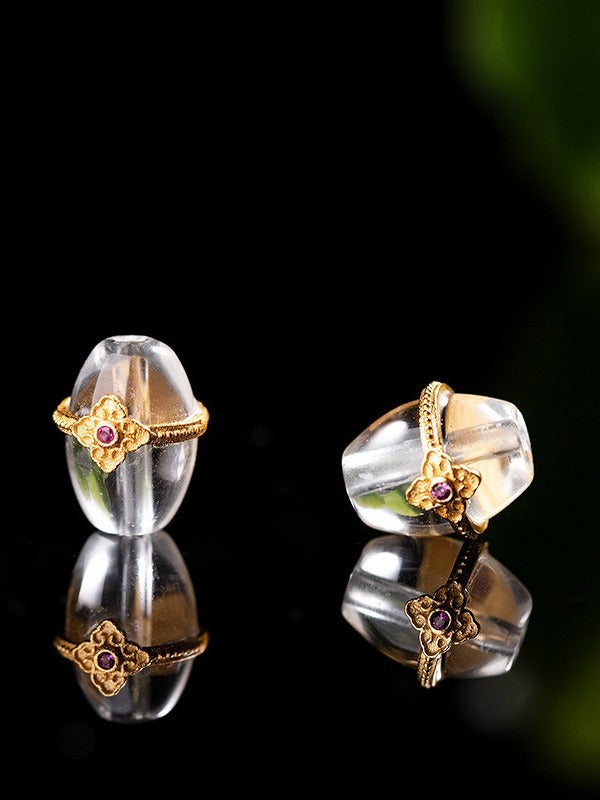 Clear Quartz Single Crystal Bead with Customizable