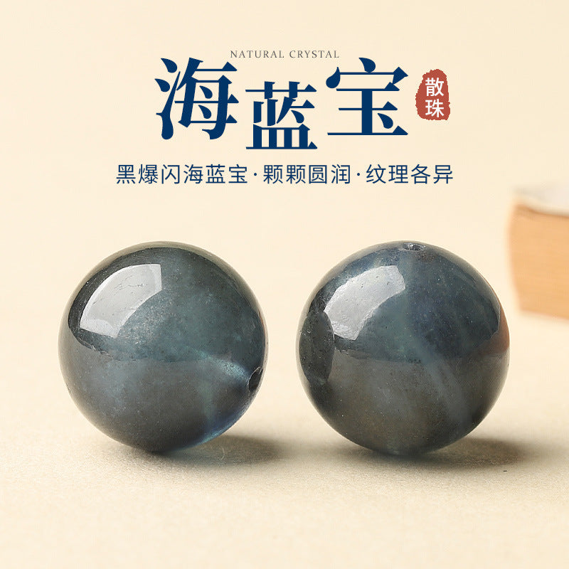 Aquamarine Single Crystal Bead · Z095