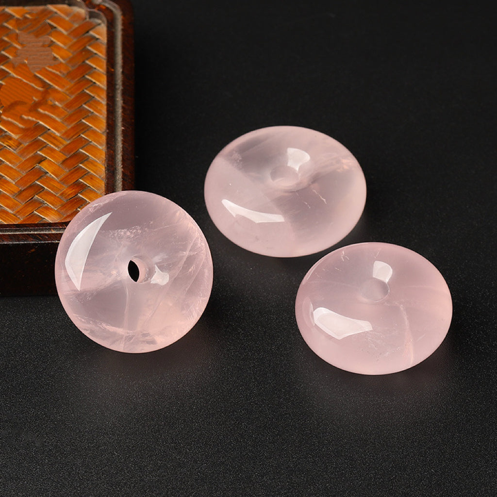 Rose Quartz Single Crystal Bead with Customizable