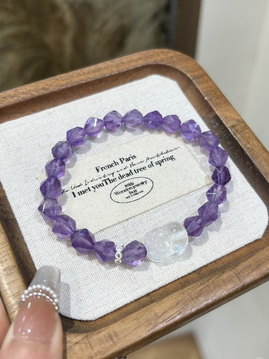 Natural Natural Crystal Bracelet with Pixiu