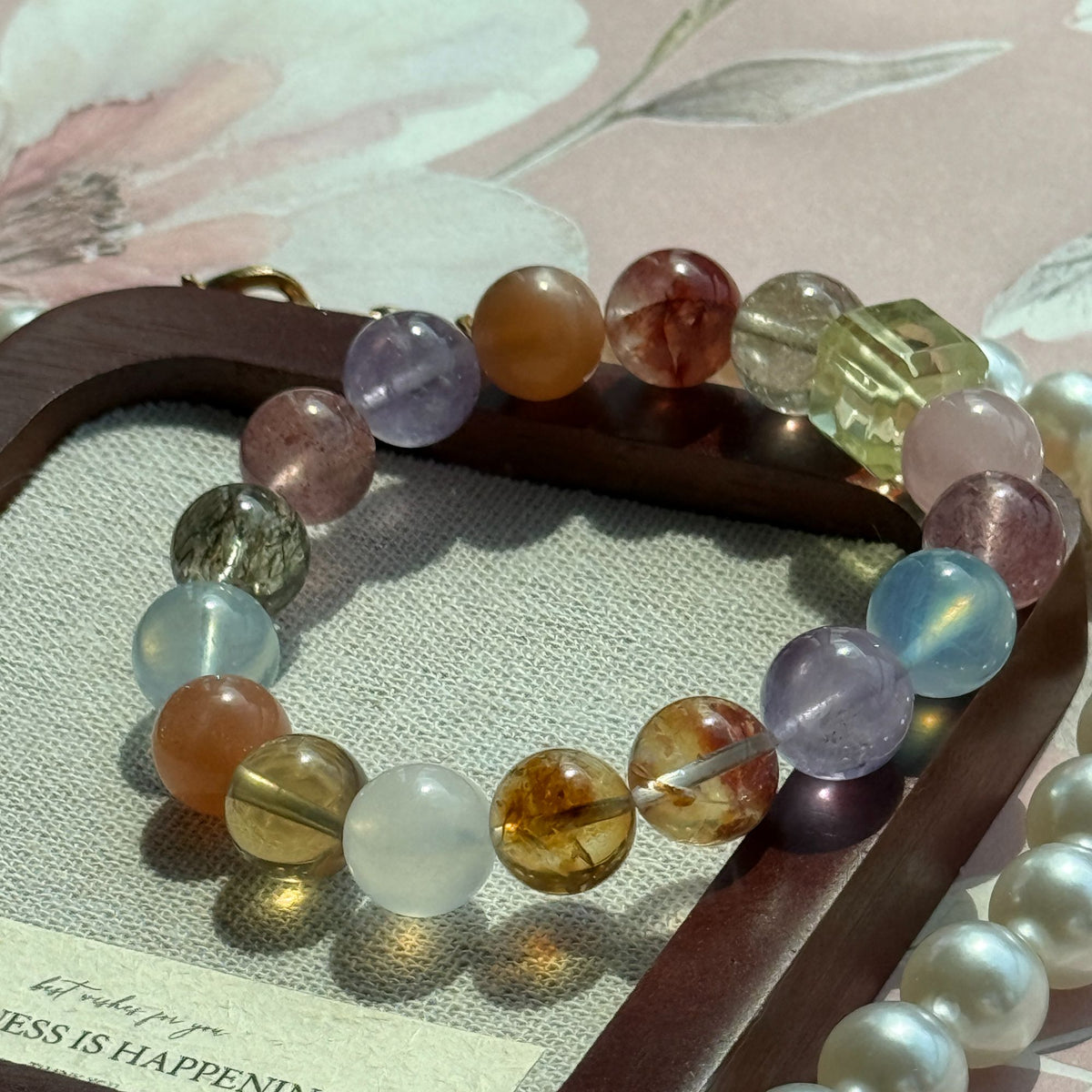 Natural Natural Crystal Bracelet with Customizable