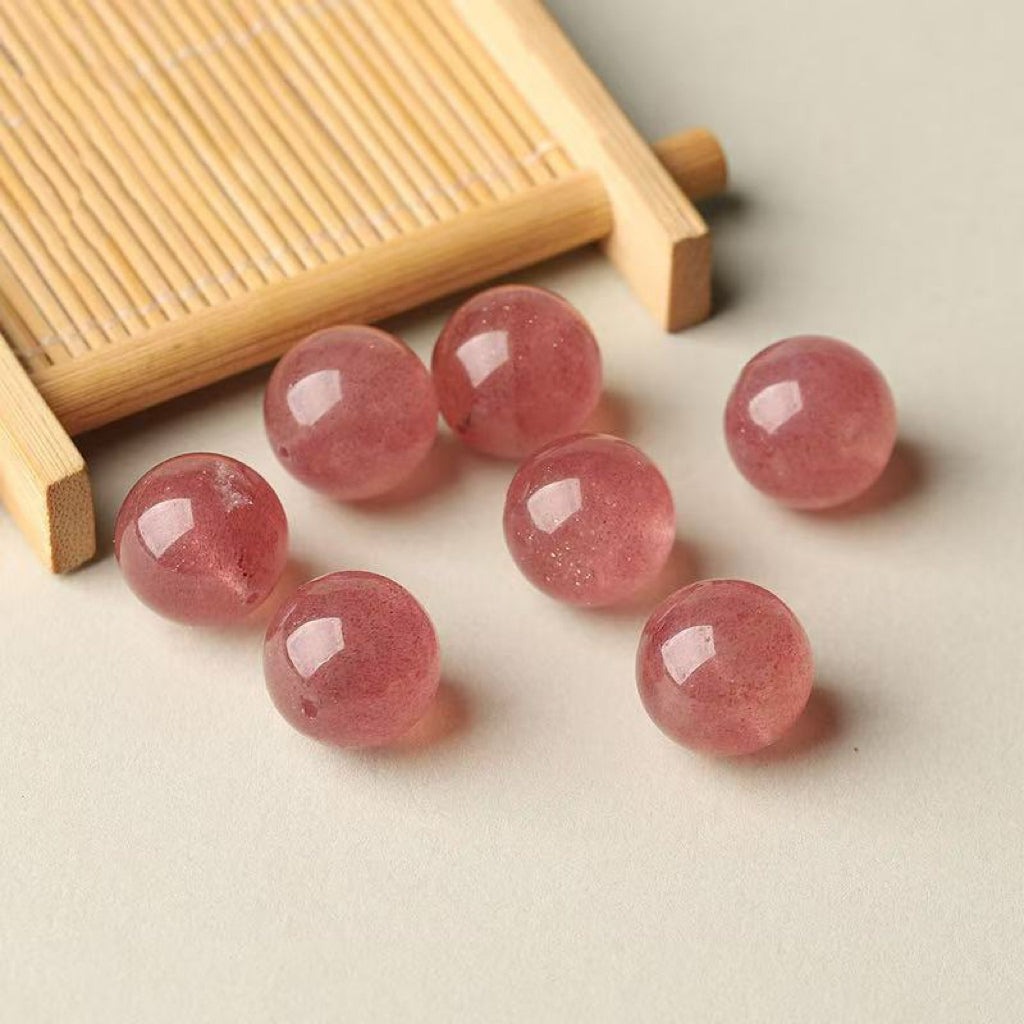 Strawberry Quartz Single Crystal Bead with Customizable · Z025