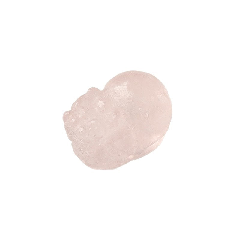 Rose Quartz Single Crystal Bead with Customizable & Pixiu