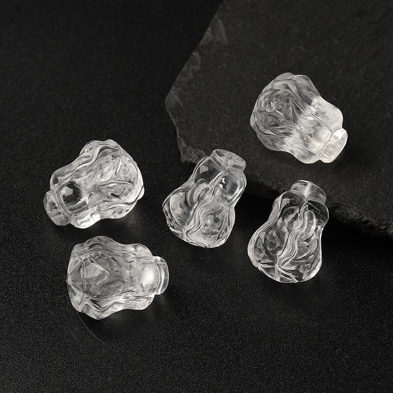 Clear Quartz Single Crystal Bead with Couple & Customizable