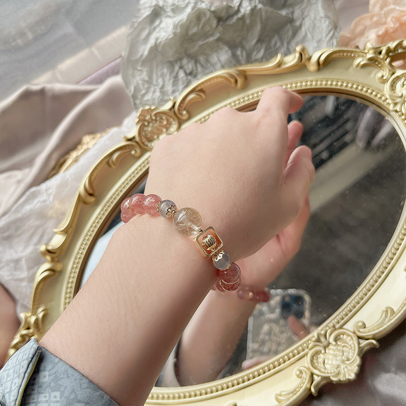 Golden Rutilated Quartz Crystal Bracelet