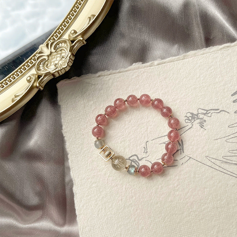 Golden Rutilated Quartz Crystal Bracelet