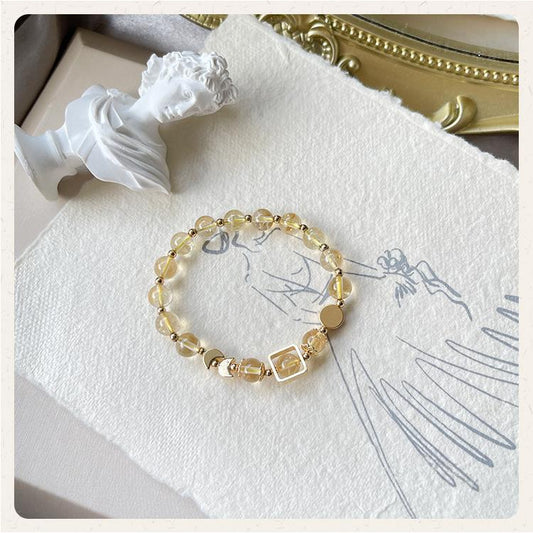 Citrine Crystal Bracelet with Customizable · GO04