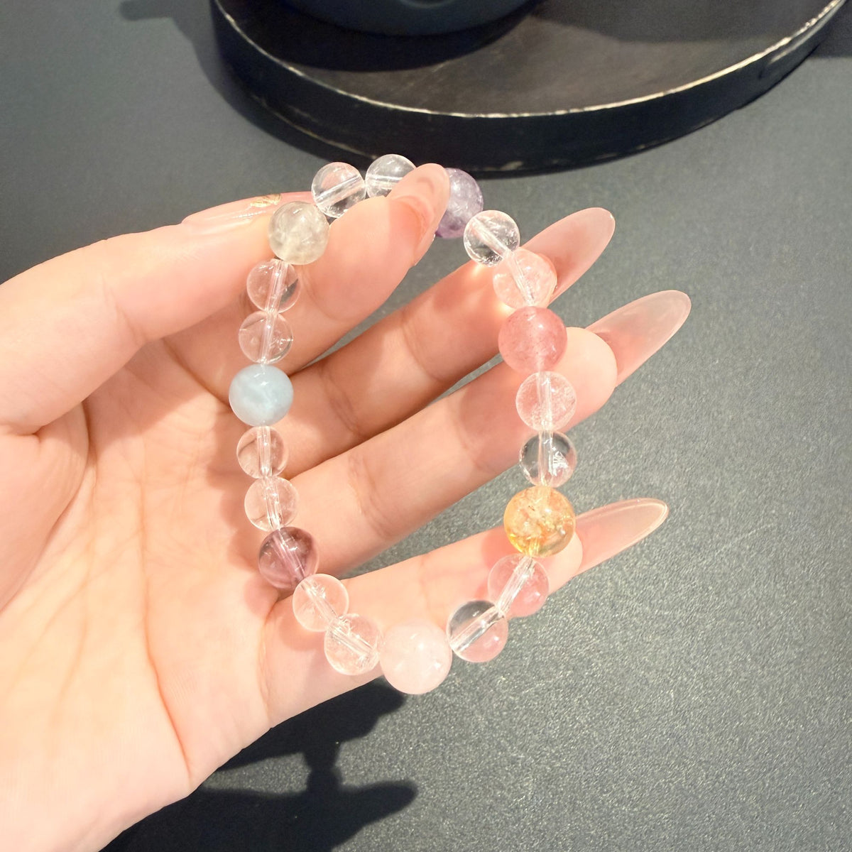 Natural Natural Crystal Bracelet with Customizable
