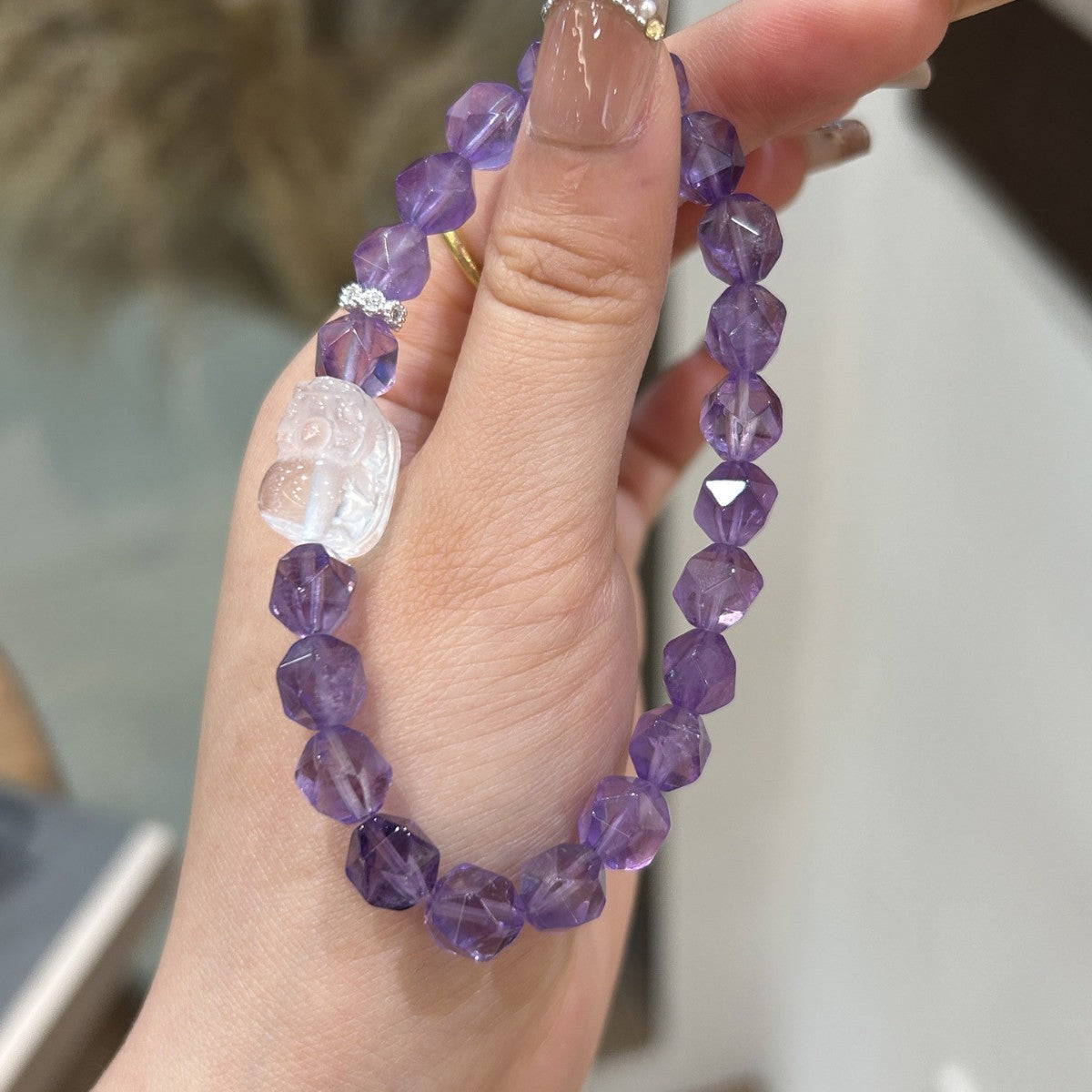 Natural Natural Crystal Bracelet with Pixiu