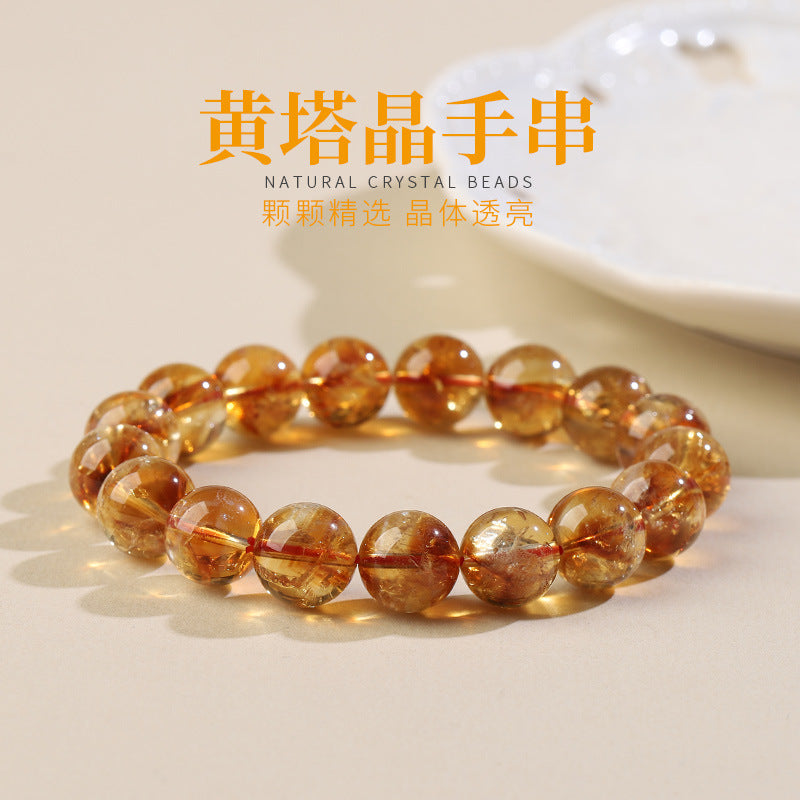 Citrine Single Crystal Bead · D003