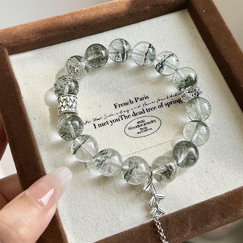 Green Phantom Quartz Crystal Bracelet with Couple