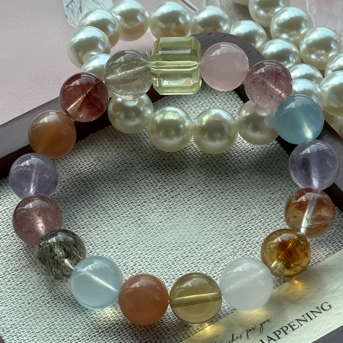 Natural Natural Crystal Bracelet with Customizable
