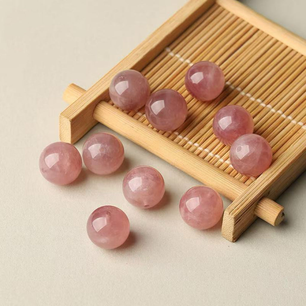 Rose Quartz Single Crystal Bead with Customizable · Z047