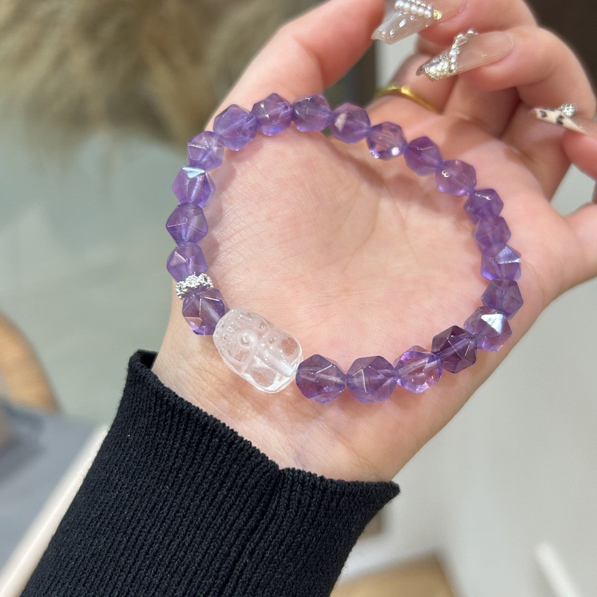 Natural Natural Crystal Bracelet with Pixiu