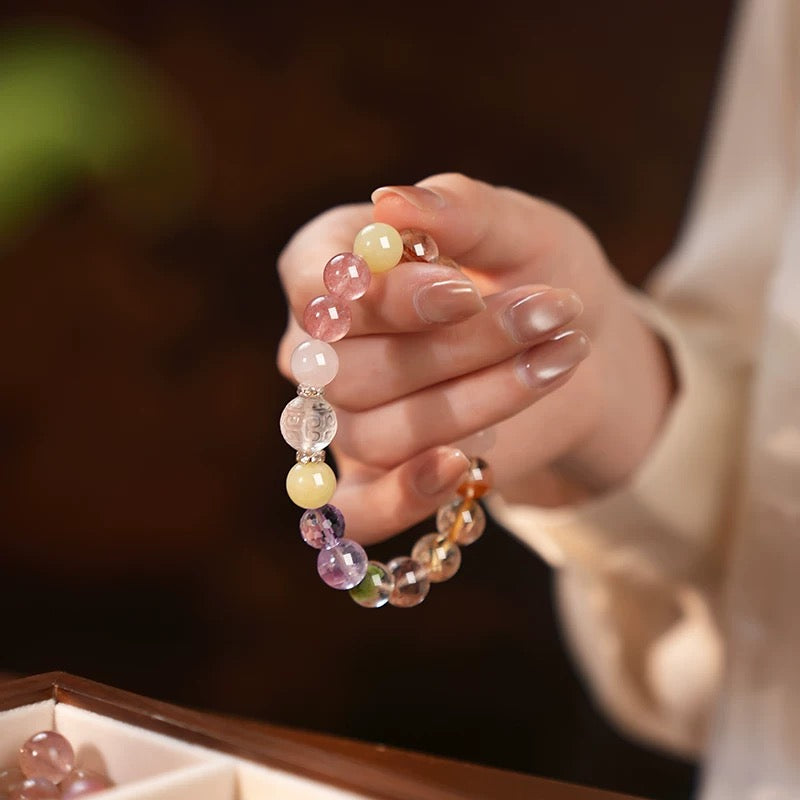 Natural Crystal Bracelet with Couple & Customizable