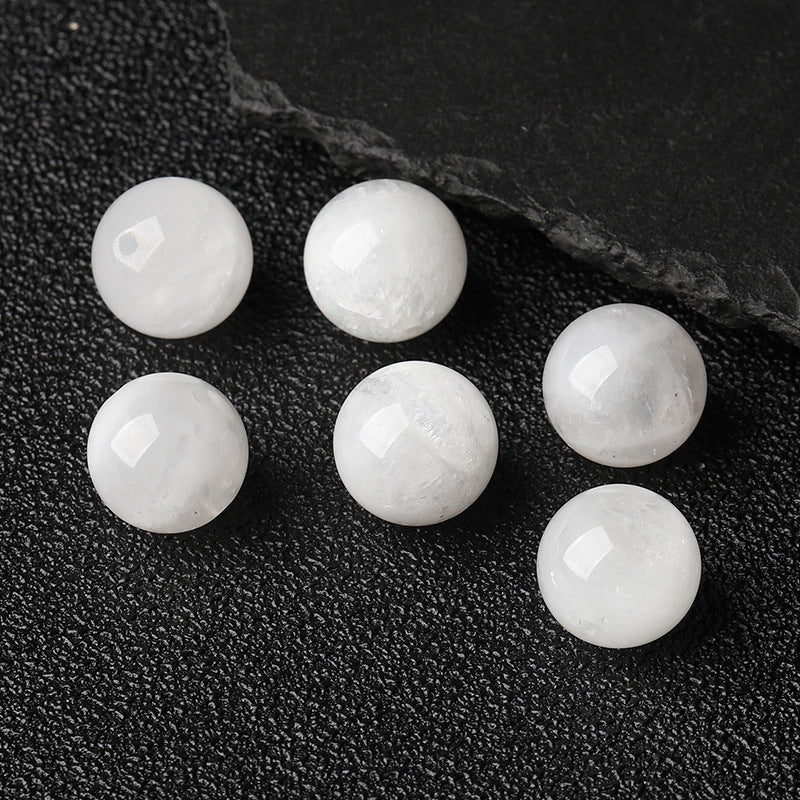 White Phantom Quartz Single Crystal Bead with Couple