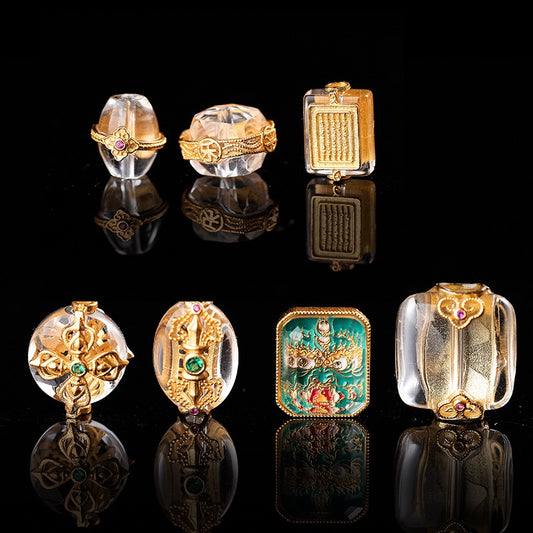Clear Quartz Single Crystal Bead with Customizable · Z063