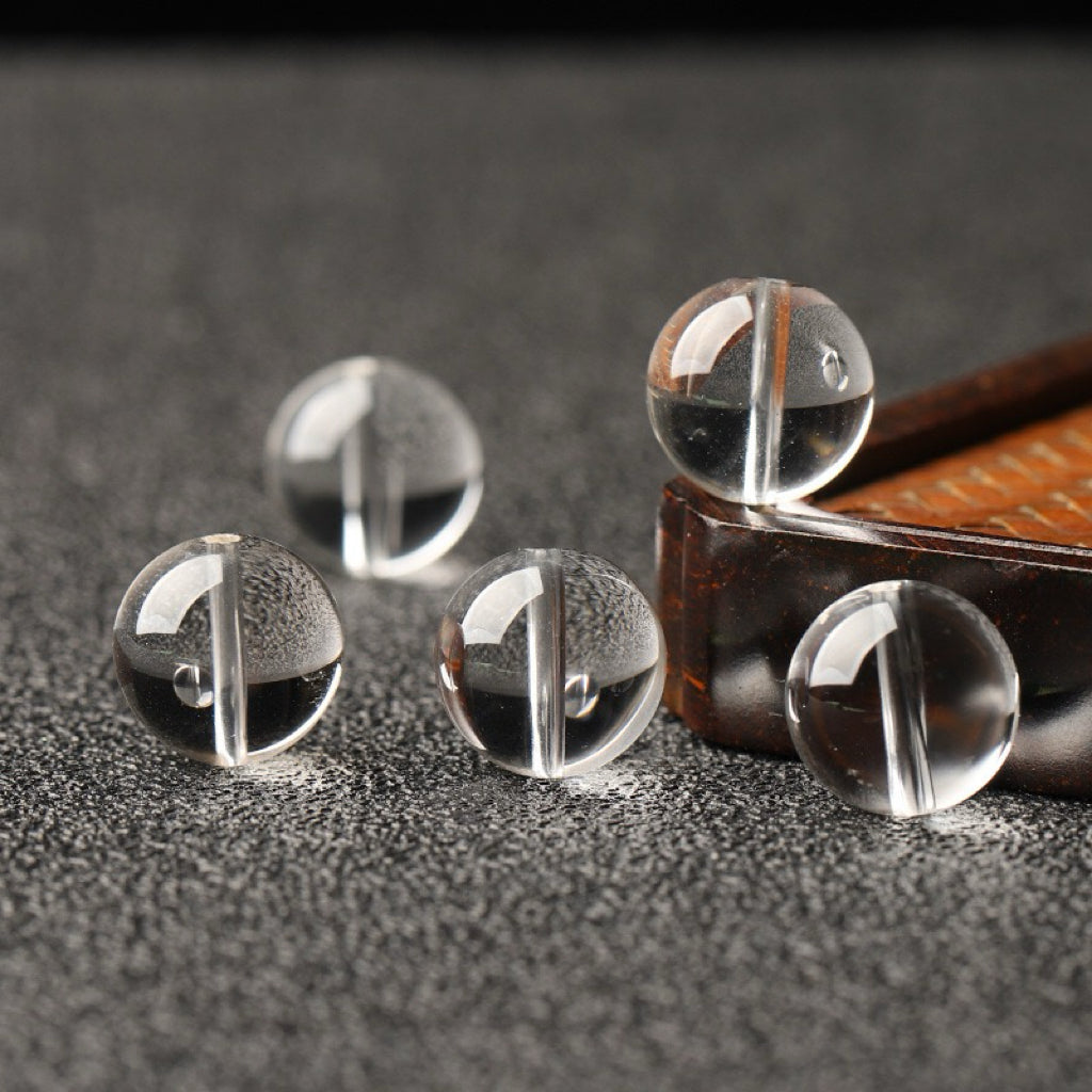 Clear Quartz Single Crystal Bead with Customizable · Z023