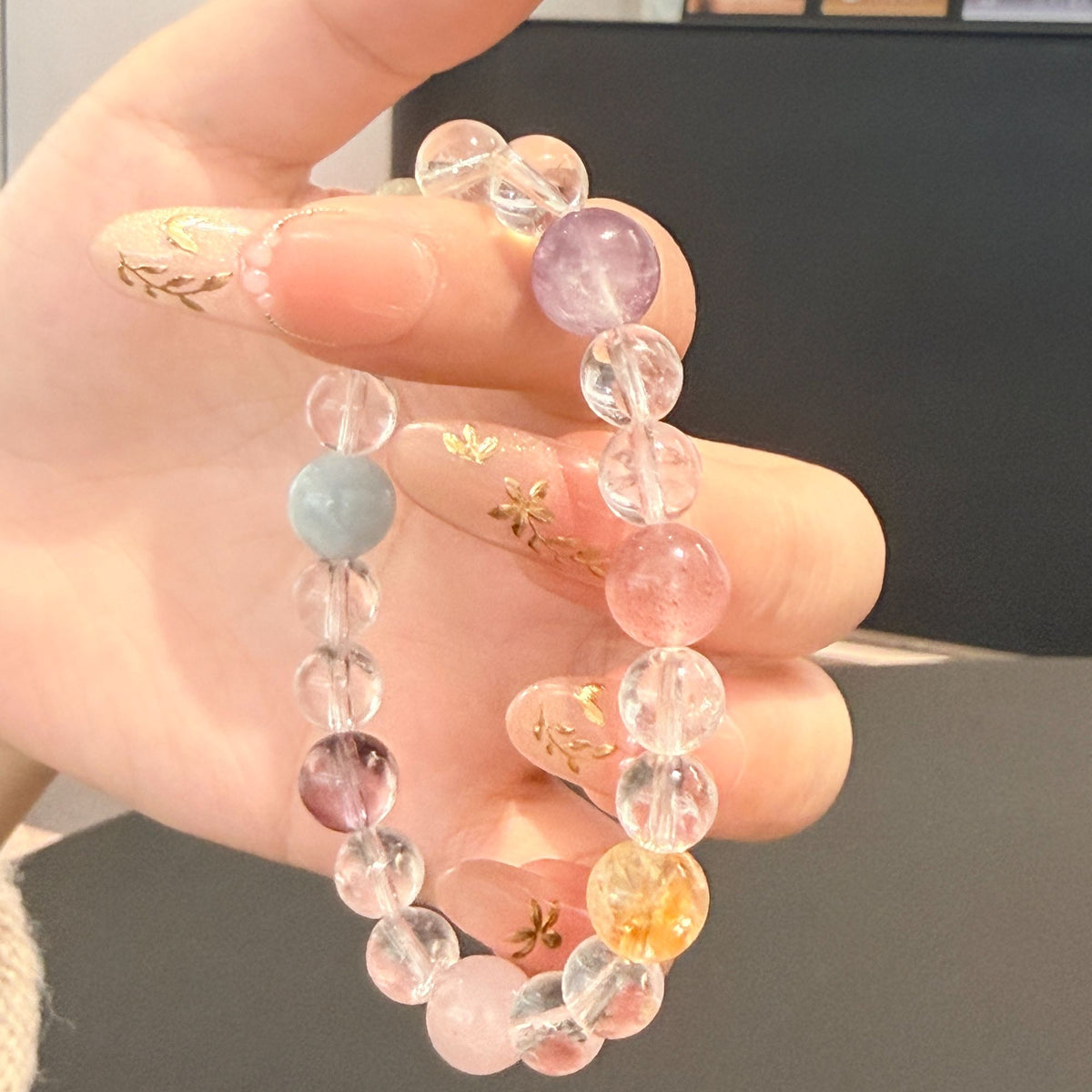 Natural Natural Crystal Bracelet with Customizable