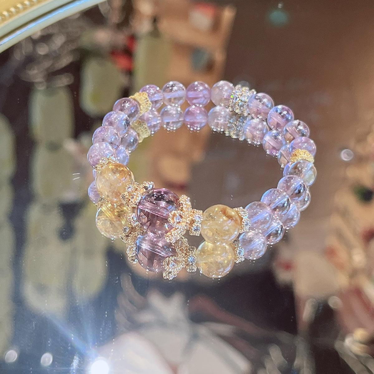 Natural Natural Crystal Bracelet with Couple