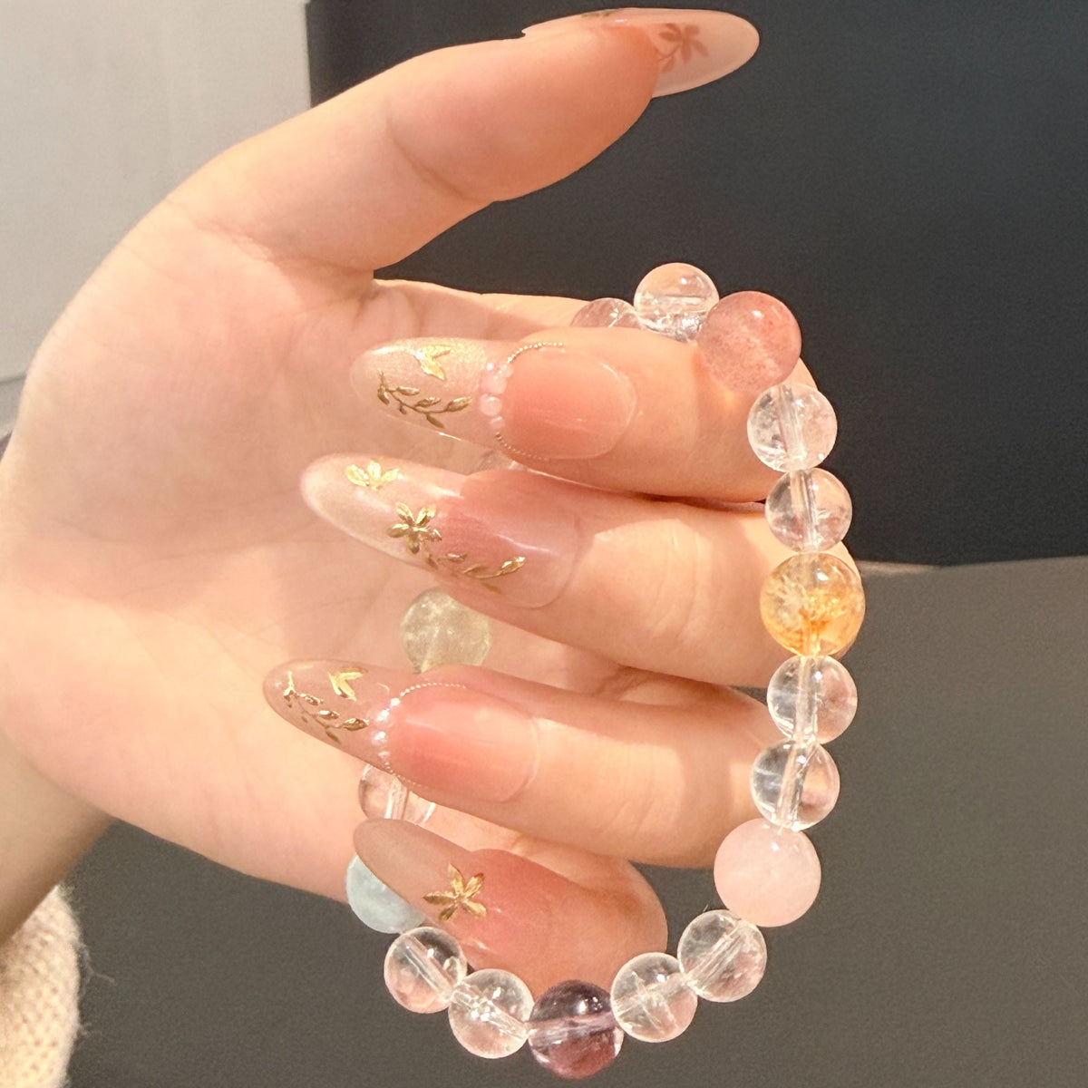 Natural Natural Crystal Bracelet with Customizable