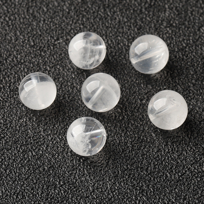 White Phantom Quartz Single Crystal Bead with Customizable