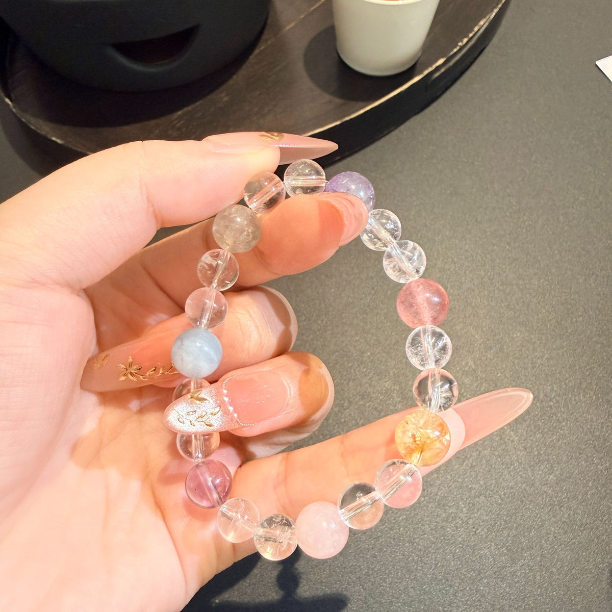 Natural Natural Crystal Bracelet with Customizable