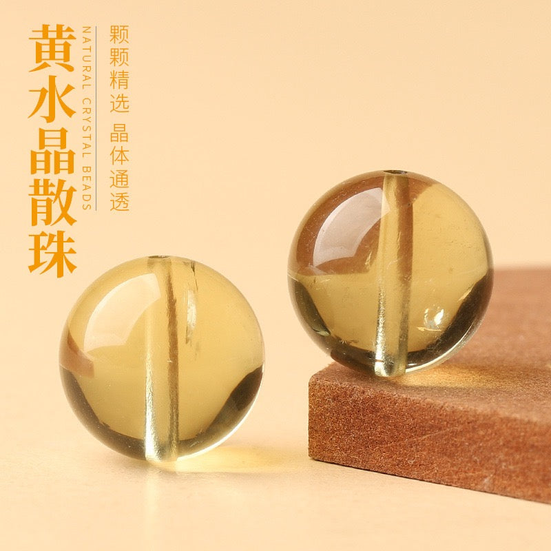 Citrine Single Crystal Bead with Customizable · Z008
