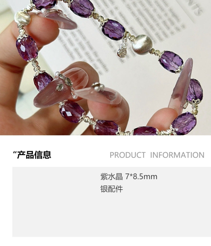 Amethyst sterling silver bracelet detail 2