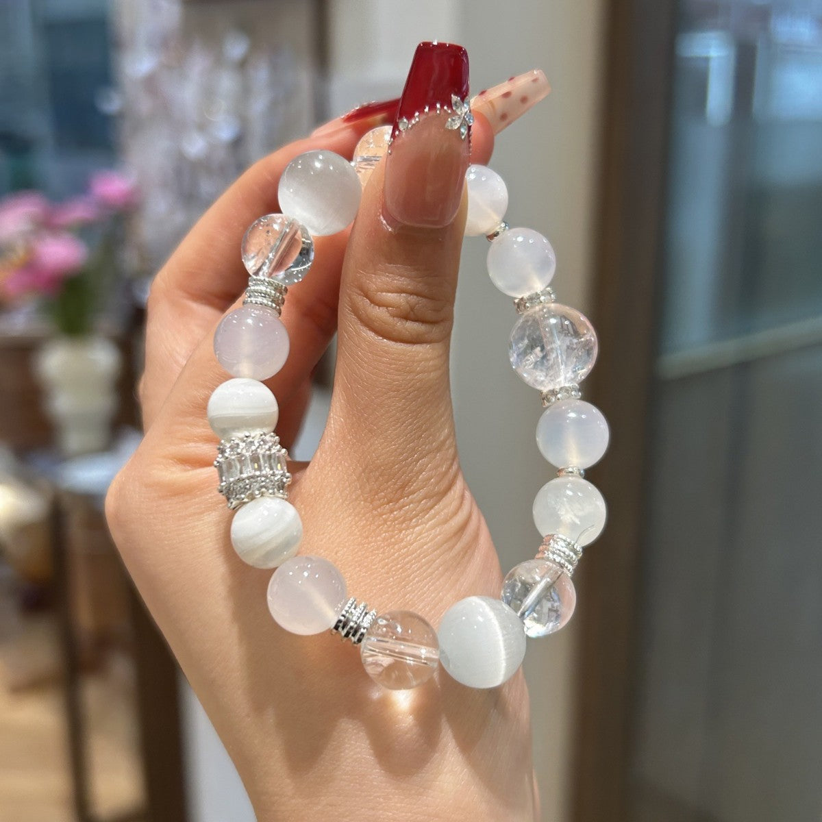 Natural Crystal Bracelet with Customizable