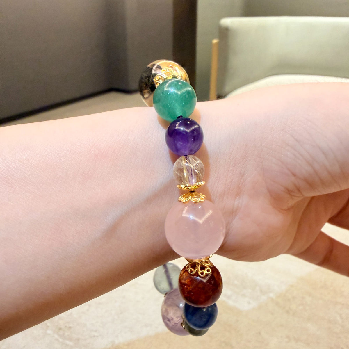 Natural Crystal Crystal Bracelet with Customizable · MC06