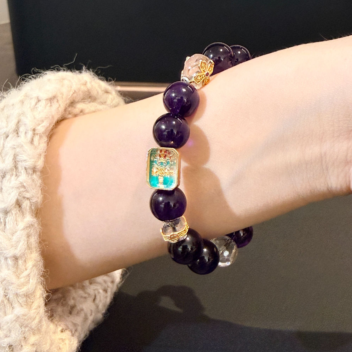 Natural Crystal Crystal Bracelet with Customizable · PT07