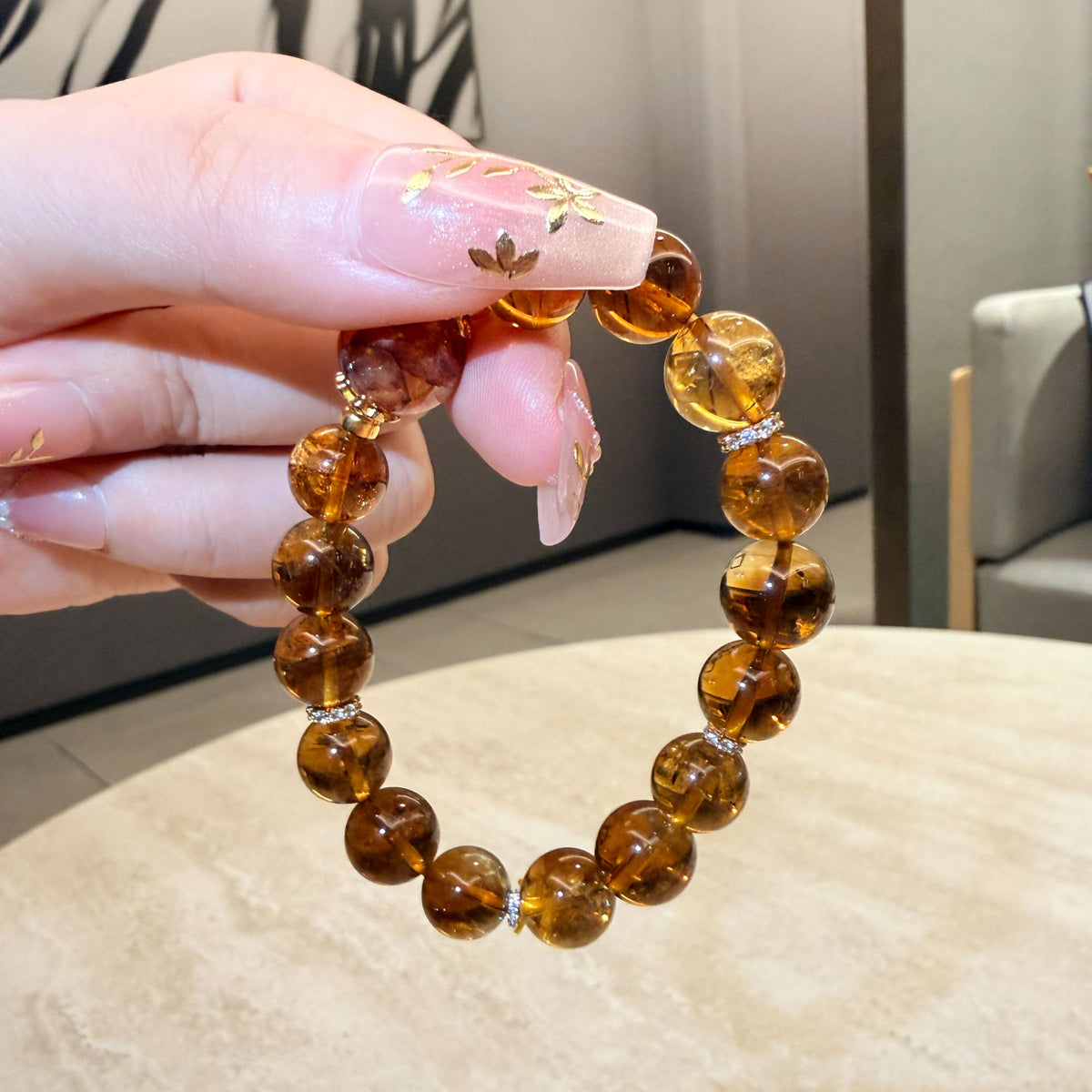 Natural Natural Crystal Bracelet with Customizable